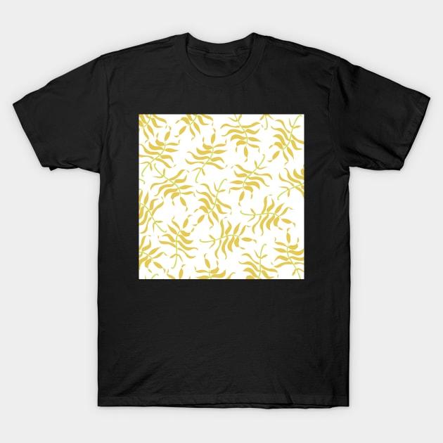 Elegant yellow leaf pattern T-Shirt by kelnan